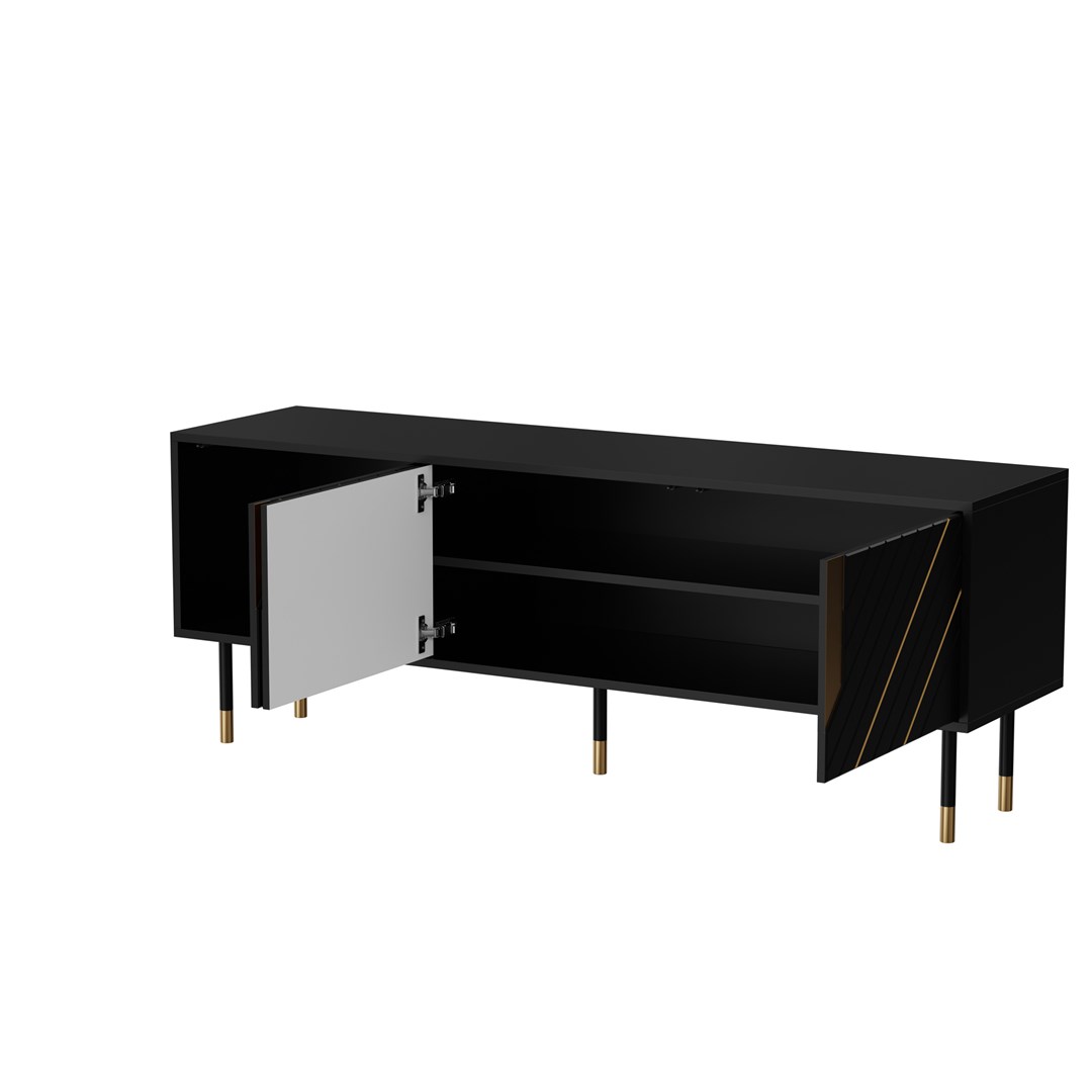 Cama 3D MOUNTAIN TV cabinet 154x40x55 black + gold Cama 3D MOUNTAIN TV cabinet 154x40x55 black + gold