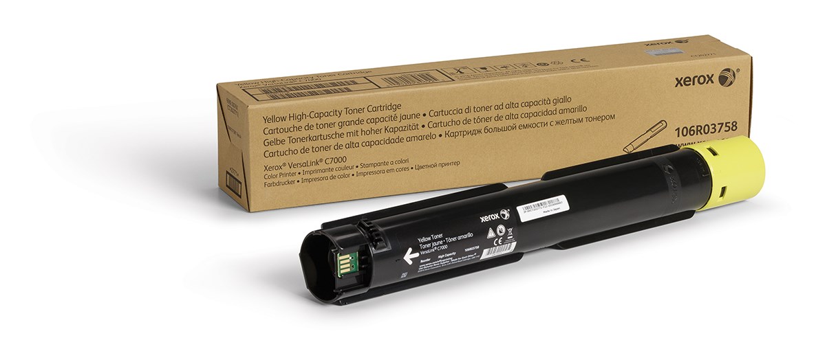 Xerox Genuine ® VersaLink® C7000 Color Printer Yellow High capacity Toner Cartridge (10100 Pages) - 106R03758 Xerox Genuine ® VersaLink® C7000 Color Printer Yellow High capacity Toner Cartridge (10100 Pages) - 106R03758