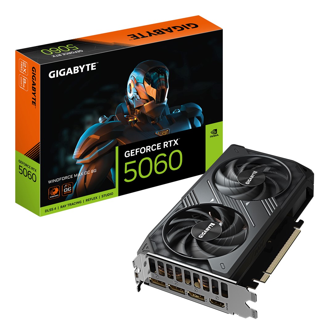 Gigabyte GeForce RTX 5060 WINDFORCE MAX OC 8GB (GV-N5060WF2MAX OC-8GD) - Graphics Card Gigabyte GeForce RTX 5060 WINDFORCE MAX OC 8GB (GV-N5060WF2MAX OC-8GD) - Graphics Card