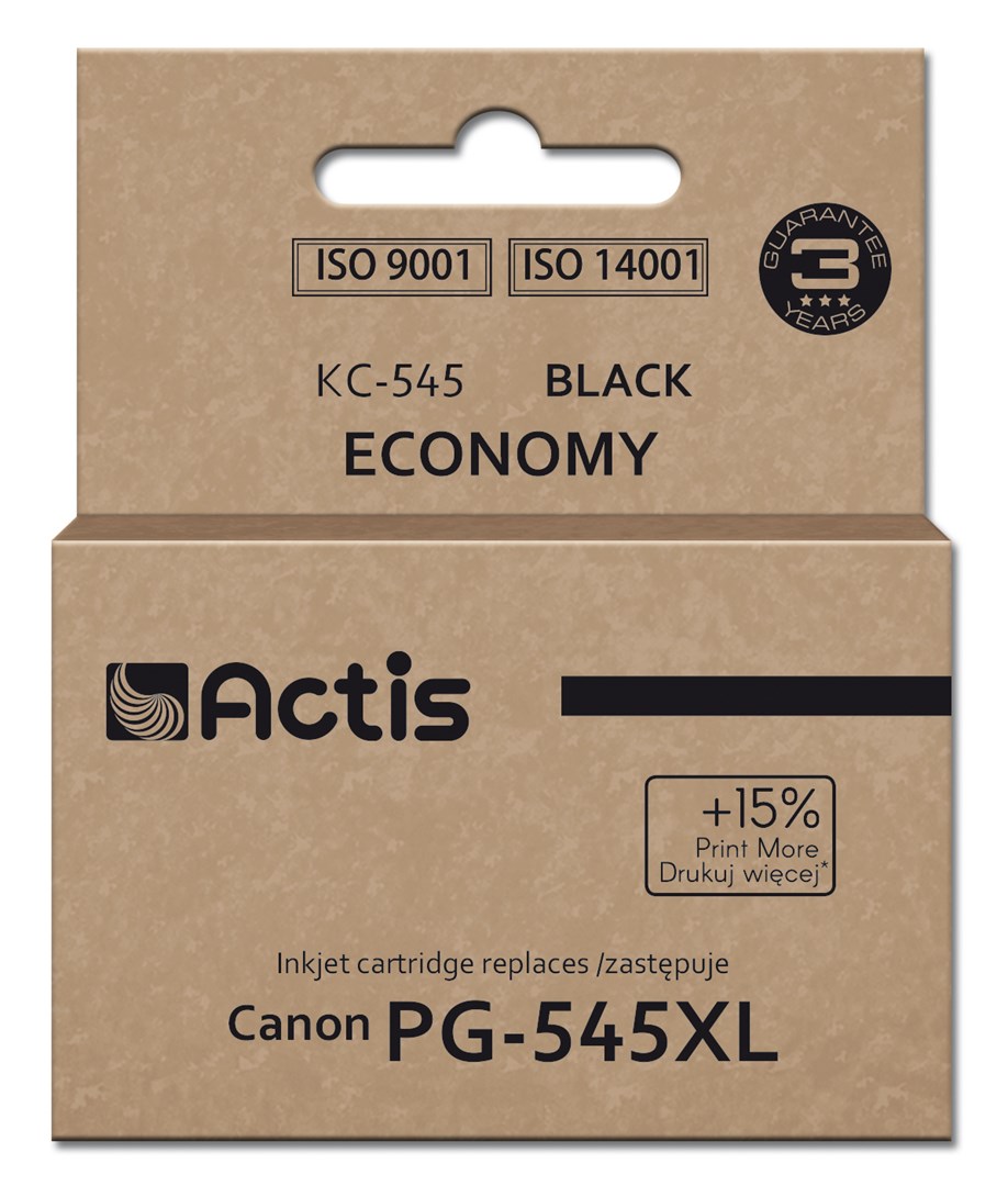 Actis KC-545 Ink (replacement for Canon PG-545XL; Supreme; 15 ml; 207 pages; black). Actis KC-545 Ink (replacement for Canon PG-545XL; Supreme; 15 ml; 207 pages; black).