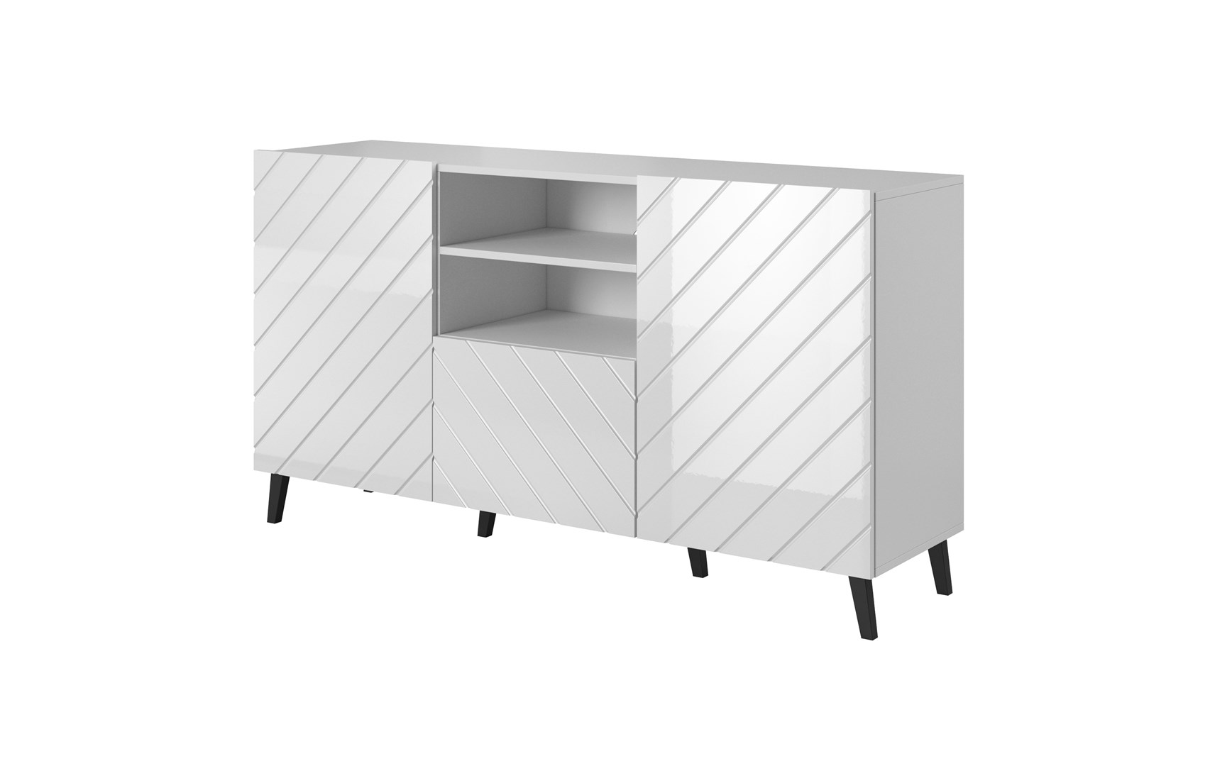 ABETO chest of drawers 150x42x82 white glossy ABETO chest of drawers 150x42x82 white glossy