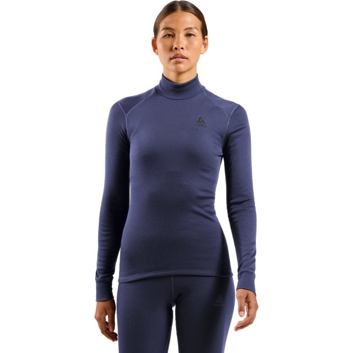 Odlo BL TOP turtle neck l/s ACTIVE WARM long-sleeved thermal underwear, size M, blue Odlo BL TOP turtle neck l/s ACTIVE WARM long-sleeved thermal underwear, size M, blue