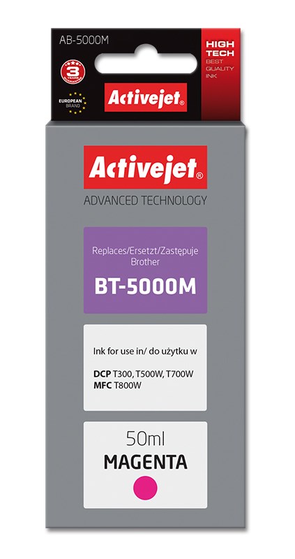 Activejet AB-5000M Ink Bottle (Replacement for Brother BT-5000M; Supreme; 50 ml; magenta) Activejet AB-5000M Ink Bottle (Replacement for Brother BT-5000M; Supreme; 50 ml; magenta)