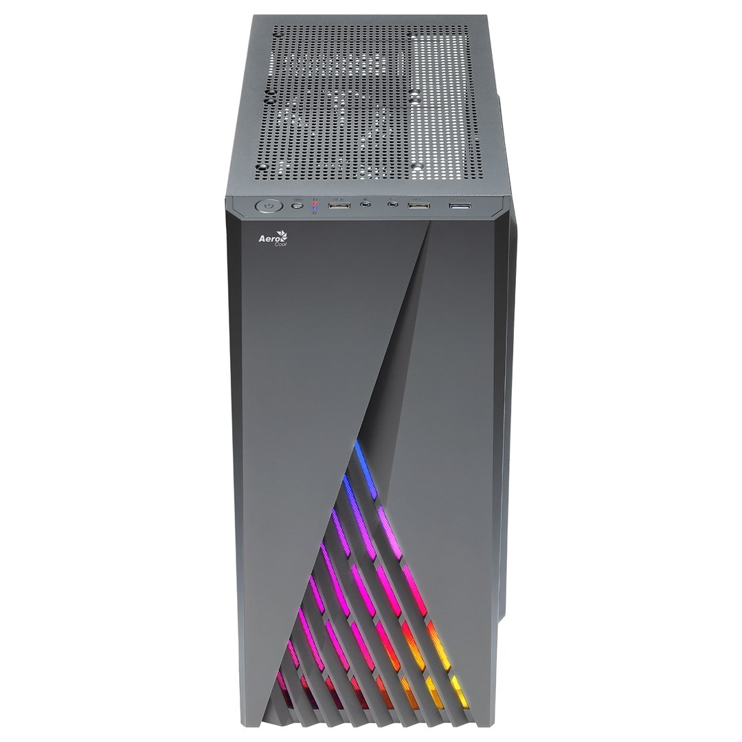 Aerocool DELTABKV1 ATX PC Case RGB Front Full Side Window 12cm Fan Black Aerocool DELTABKV1 ATX PC Case RGB Front Full Side Window 12cm Fan Black