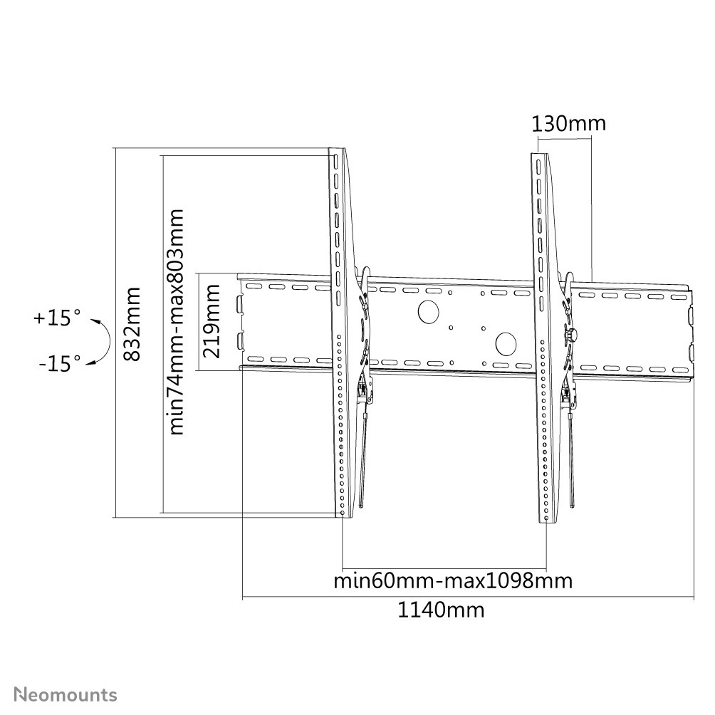 Neomounts LFD-W2000 TV mount wall 60-100" - tiltable Neomounts LFD-W2000 TV mount wall 60-100" - tiltable