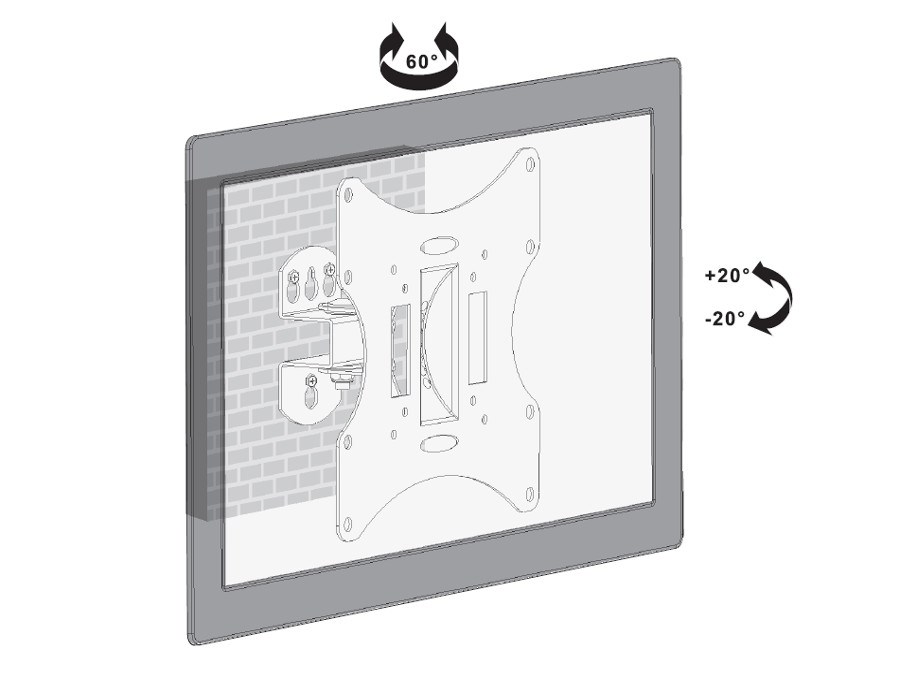 Maclean MC-501A Universal Wall TV Bracket 23-42" uo to 30kg vesa 200x200 Black Maclean MC-501A Universal Wall TV Bracket 23-42" uo to 30kg vesa 200x200 Black