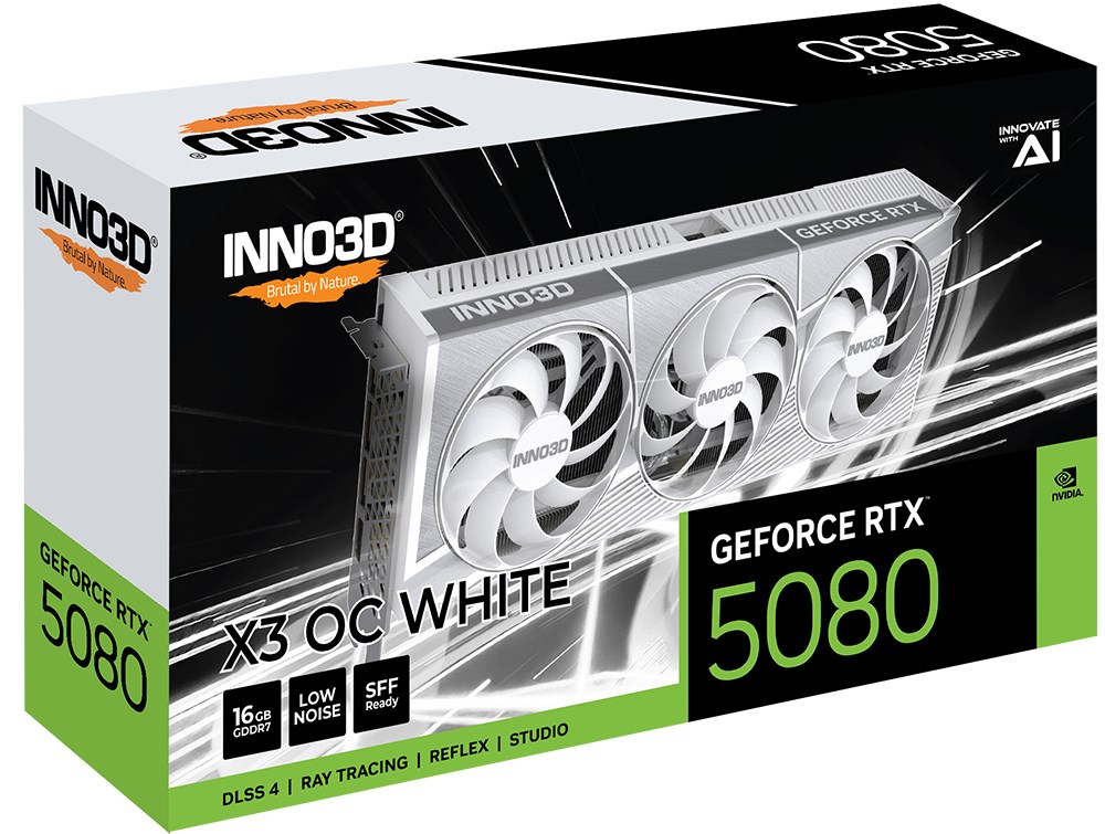 Inno3D GeForce RTX 5080 X3 OS WHITE NVIDIA 16 GB GDDR7 Inno3D GeForce RTX 5080 X3 OS WHITE NVIDIA 16 GB GDDR7