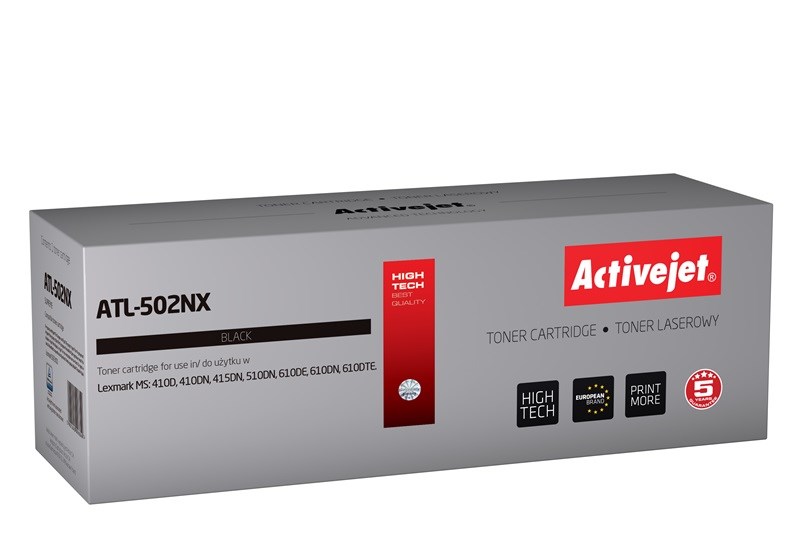 Activejet ATL-502NX Toner (replacement for Lexmark 502X/50F2X00; Supreme; 10.000 pages; black) - new chip Activejet ATL-502NX Toner (replacement for Lexmark 502X/50F2X00; Supreme; 10.000 pages; black) - new chip