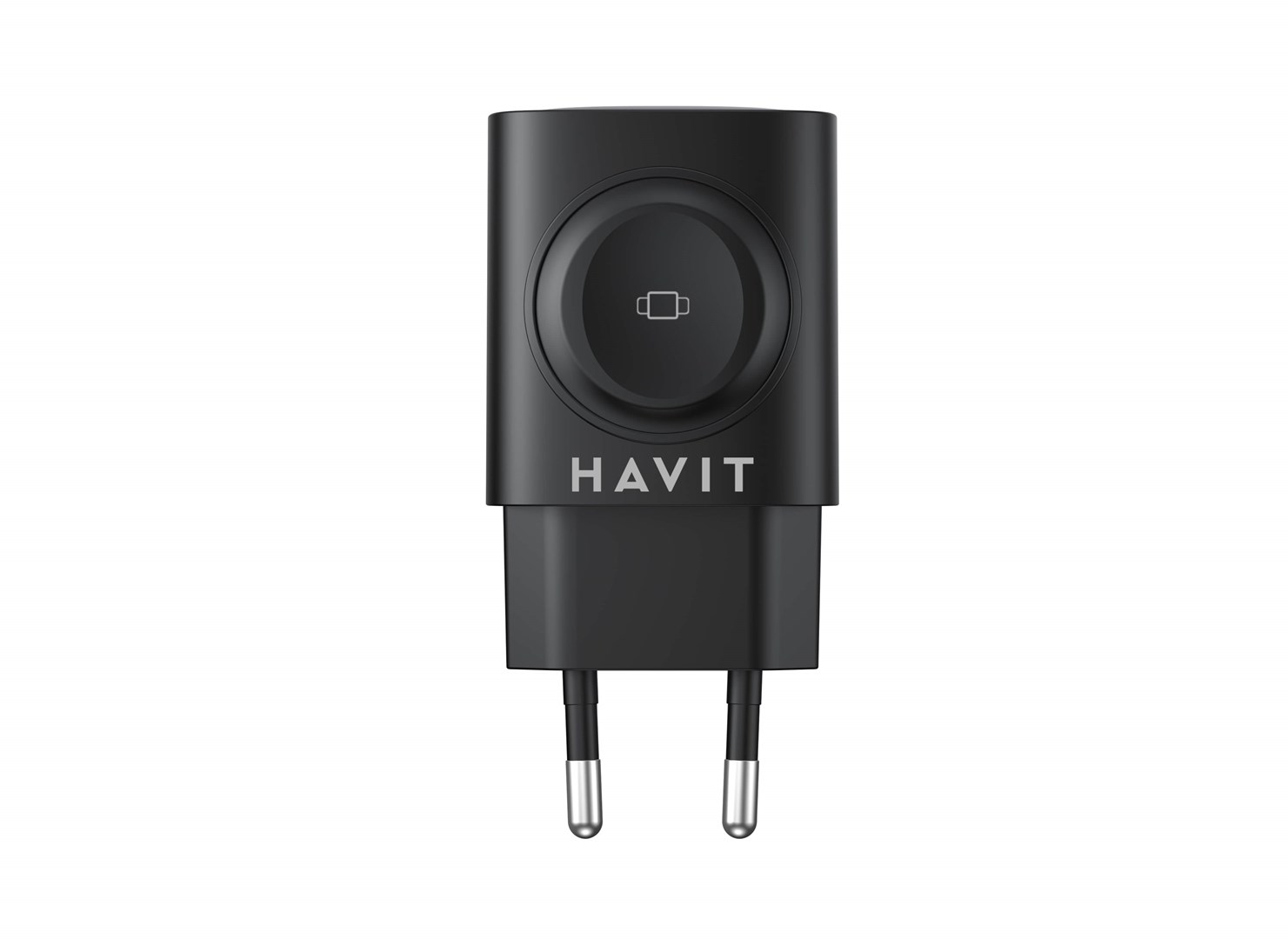 Havit UC132 EU - GaN 22 W dual-port charger with wireless charging option, black Havit UC132 EU - GaN 22 W dual-port charger with wireless charging option, black