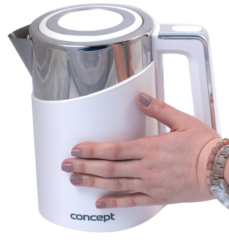 Concept RK3170 electric kettle 1.7 L 2200 W Stainless steel, White Concept RK3170 electric kettle 1.7 L 2200 W Stainless steel, White