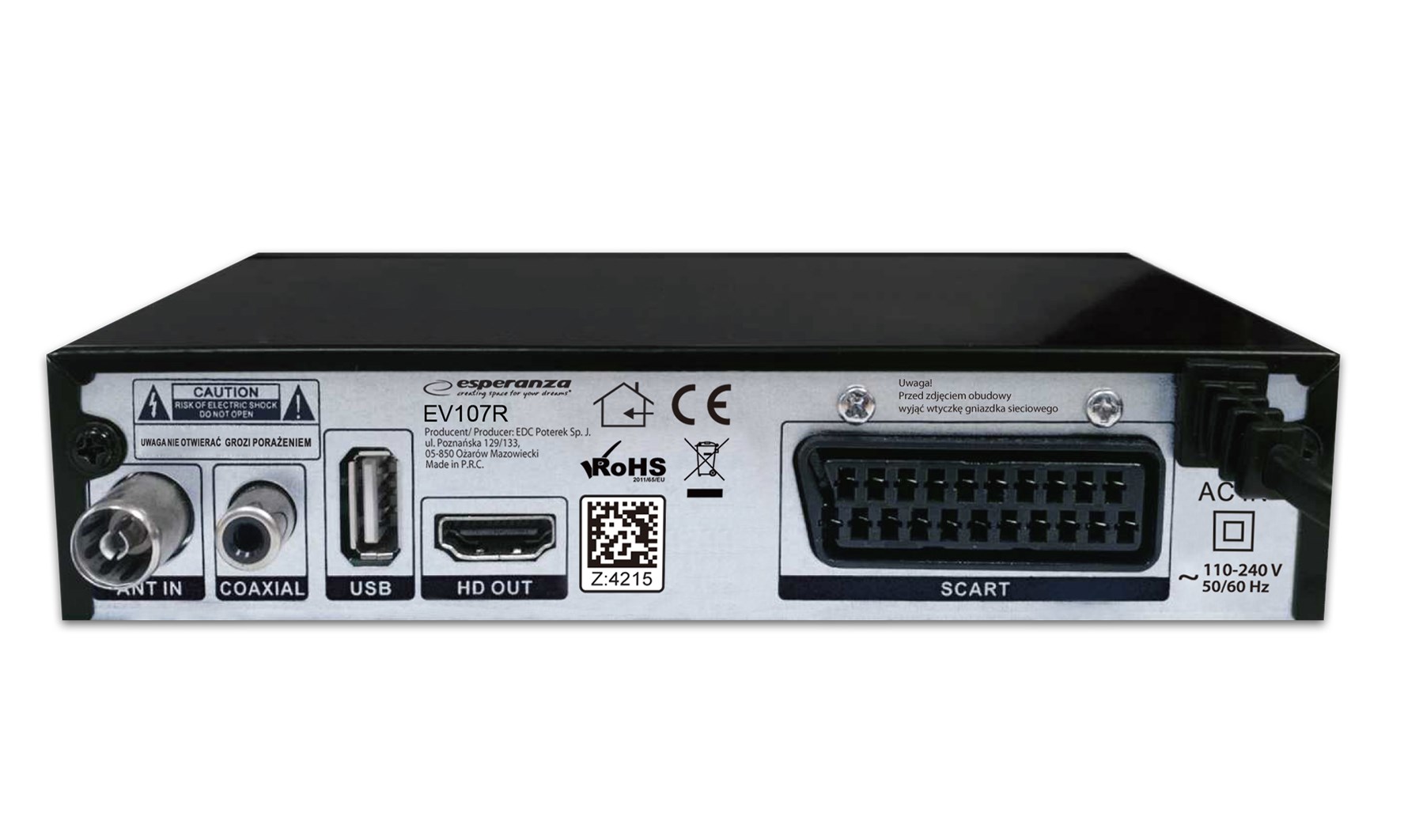 Esperanza EV107R TV set-top box Cable Black Esperanza EV107R TV set-top box Cable Black