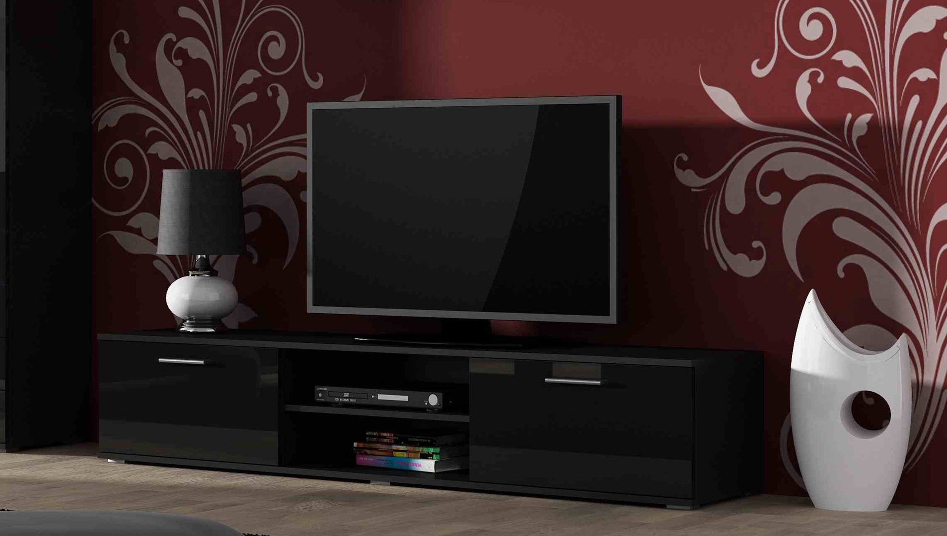 Cama TV stand SOHO 180 black/black gloss Cama TV stand SOHO 180 black/black gloss