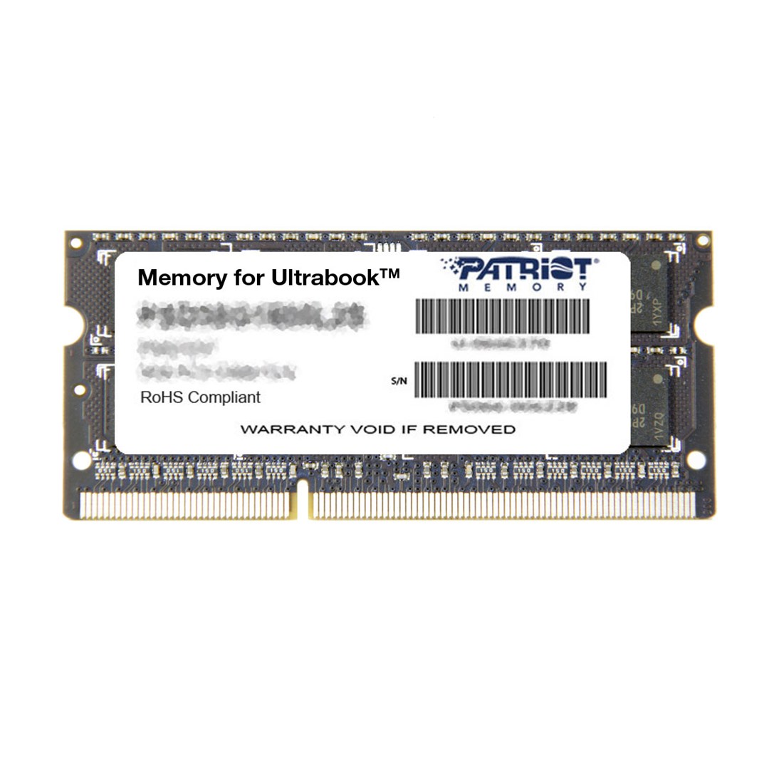 Patriot Memory 8GB DDR3 PC3-12800 (1600MHz) SODIMM memory module 1 x 8 GB Patriot Memory 8GB DDR3 PC3-12800 (1600MHz) SODIMM memory module 1 x 8 GB