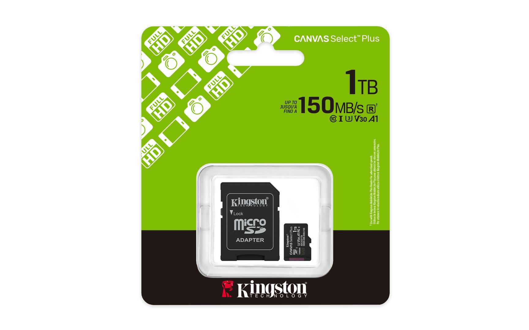Kingston Technology 1TB microSDXC Canvas Select Plus Gen3 150MB/s A1 Card + Adapter Kingston Technology 1TB microSDXC Canvas Select Plus Gen3 150MB/s A1 Card + Adapter
