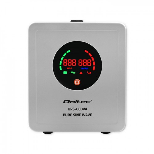 Qoltec 50720 Uninterruptible power supply UPS 800VA/560W | 12/230V converter with AVR Qoltec 50720 Uninterruptible power supply UPS 800VA/560W | 12/230V converter with AVR