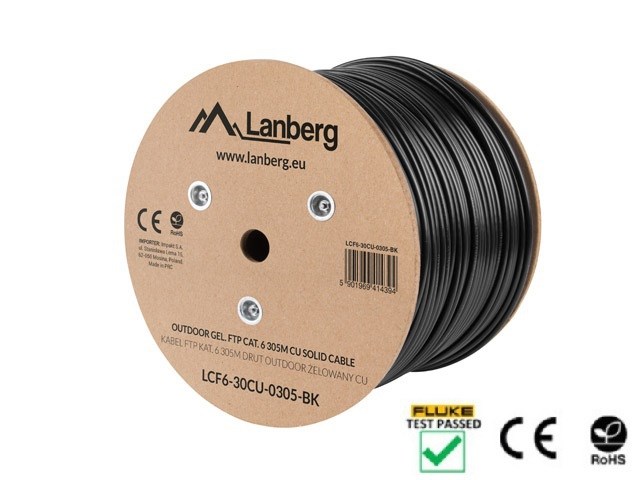 Lanberg LCF6-30CU-0305-BK networking cable Black 305 m Cat6 Lanberg LCF6-30CU-0305-BK networking cable Black 305 m Cat6