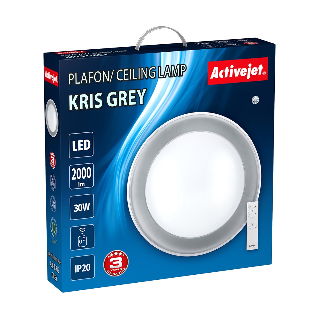 Modern LED dimmable ceiling plafond Activejet LED KRIS Grey wireless control by remote Modern LED dimmable ceiling plafond Activejet LED KRIS Grey wireless control by remote