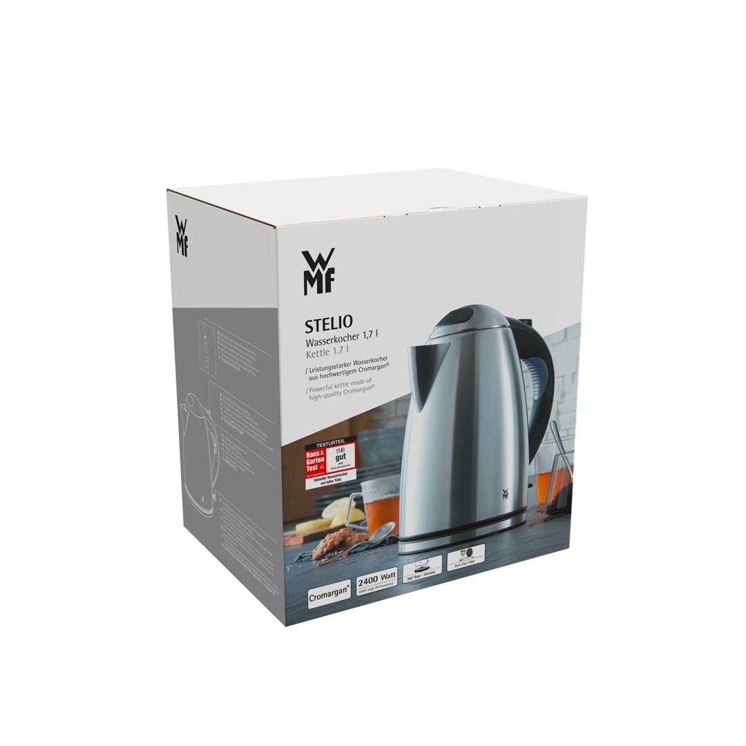 WMF Stelio 0413020012 electric kettle 1.7 L 2400 W Black, Stainless steel WMF Stelio 0413020012 electric kettle 1.7 L 2400 W Black, Stainless steel