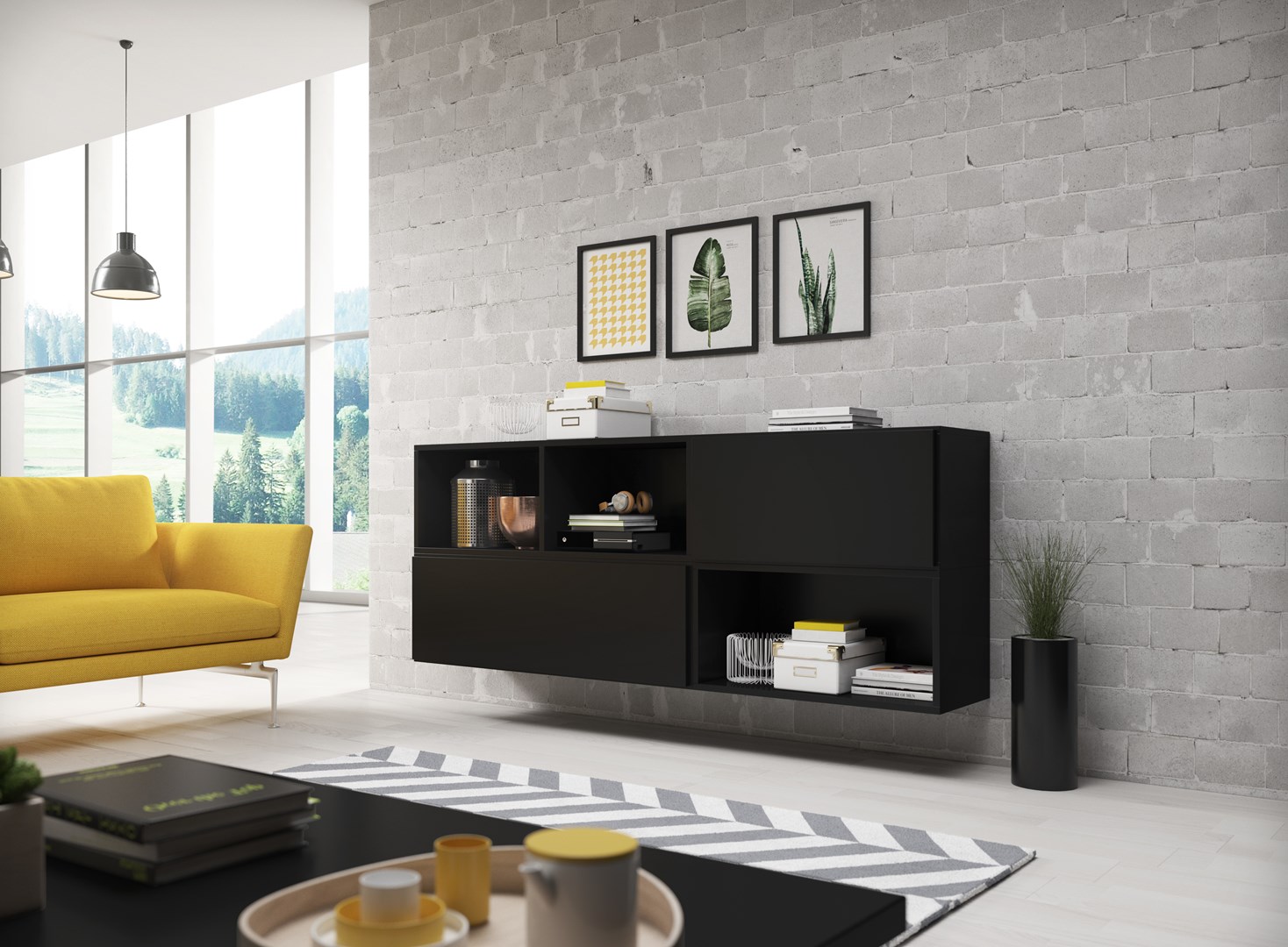 Cama living room furniture set ROCO 16 (RO1+RO2+RO3+RO4) black/black/black Cama living room furniture set ROCO 16 (RO1+RO2+RO3+RO4) black/black/black