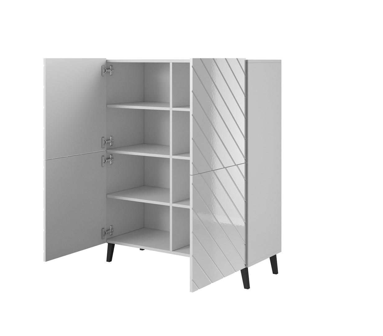 Shelving ABETO 100.5 x 40 x 121.5 cm white/gloss white Shelving ABETO 100.5 x 40 x 121.5 cm white/gloss white