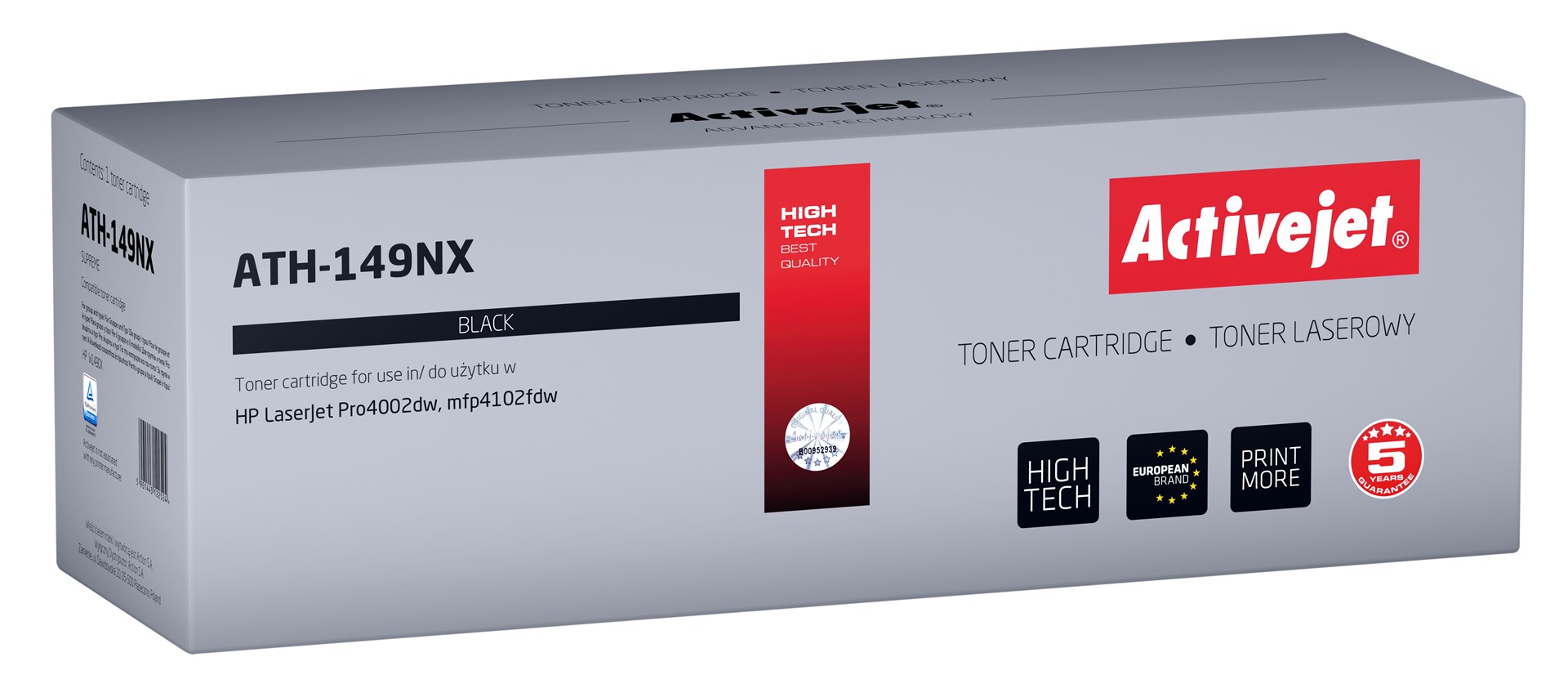 Activejet ATH-149NX Toner (replacement HP 149X HP149X W1490X; Supreme; 9500 pages; black) Activejet ATH-149NX Toner (replacement HP 149X HP149X W1490X; Supreme; 9500 pages; black)