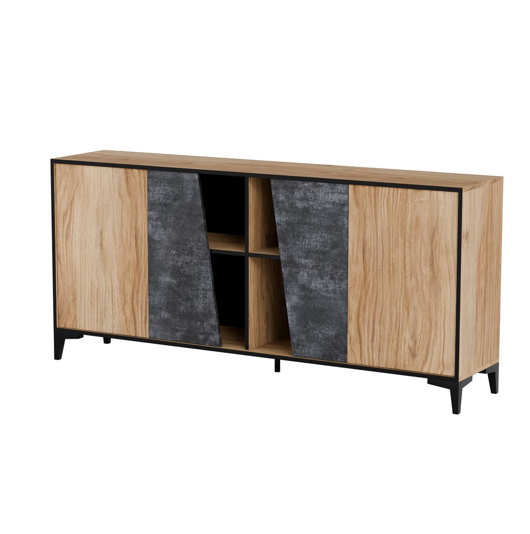 Cama 4D chest of drawers OVO 180x38xH83 oak/concrete Cama 4D chest of drawers OVO 180x38xH83 oak/concrete