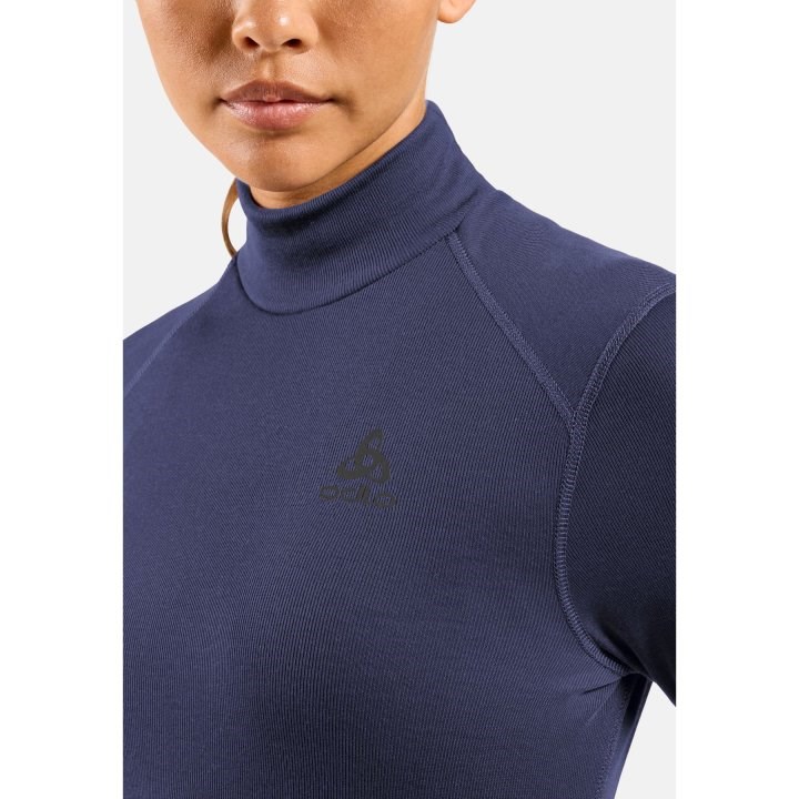 Odlo BL TOP turtle neck l/s ACTIVE WARM long-sleeved thermal underwear, size S, blue Odlo BL TOP turtle neck l/s ACTIVE WARM long-sleeved thermal underwear, size S, blue