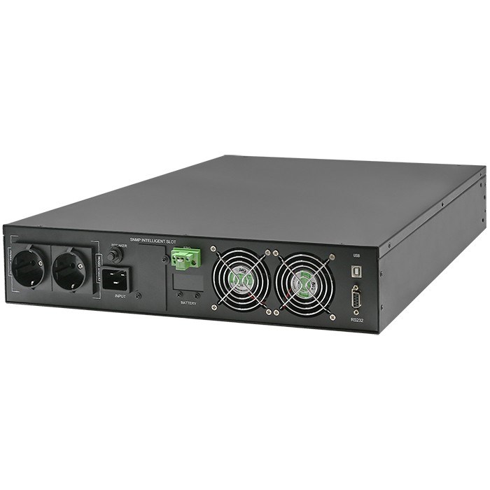Qoltec Uninterruptible Power Supply (UPS) for RACK | 3kVA | 3000W | Power Factor 1.0 | LCD | EPO | USB | Online Qoltec Uninterruptible Power Supply (UPS) for RACK | 3kVA | 3000W | Power Factor 1.0 | LCD | EPO | USB | Online