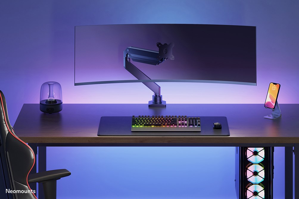 Neomounts NM-D775BLACKPLUS Monitor arm 10-49" - gas spring - Topfix - 180°-stop Neomounts NM-D775BLACKPLUS Monitor arm 10-49" - gas spring - Topfix - 180°-stop