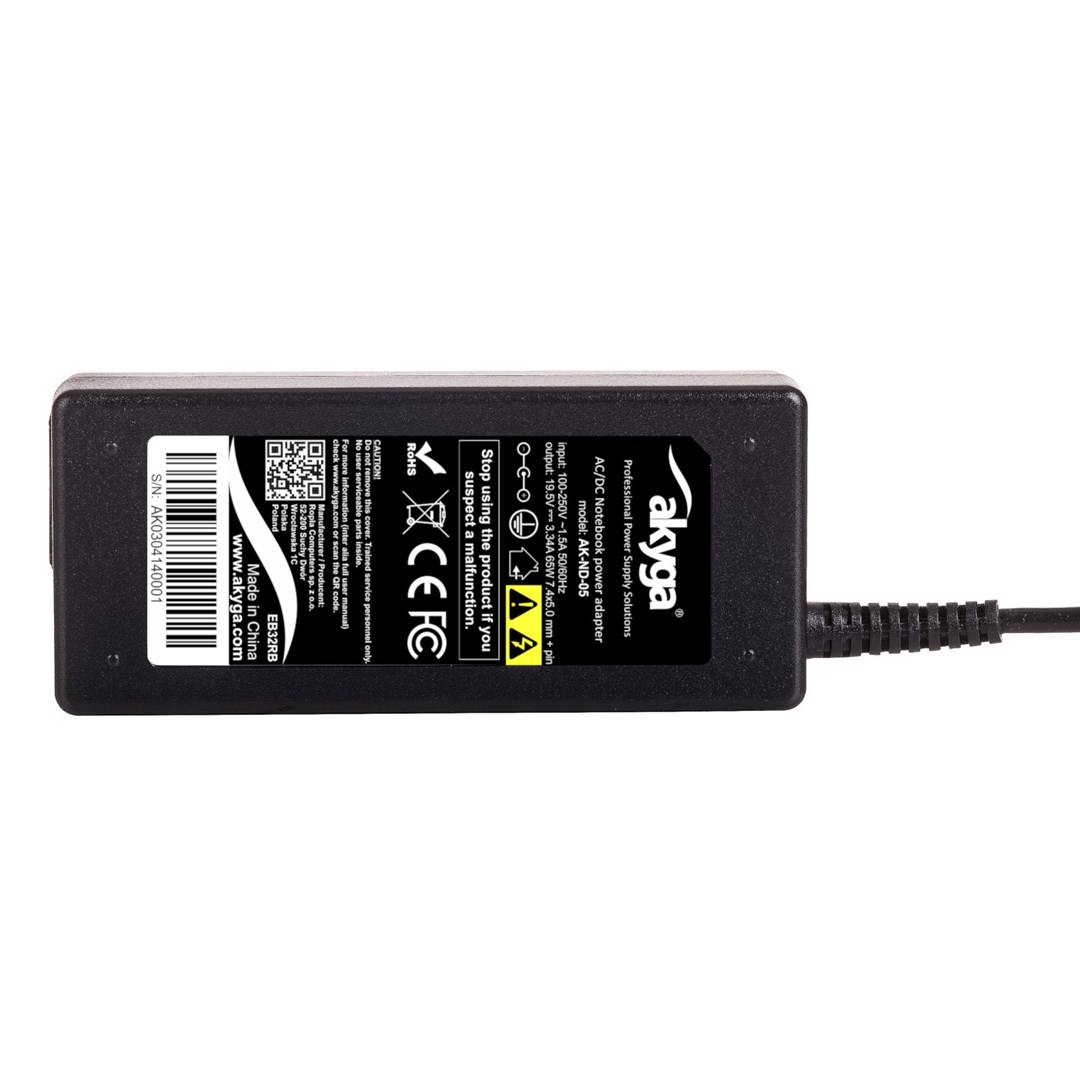 Akyga AK-ND-05 power adapter/inverter Indoor 65 W Black Akyga AK-ND-05 power adapter/inverter Indoor 65 W Black