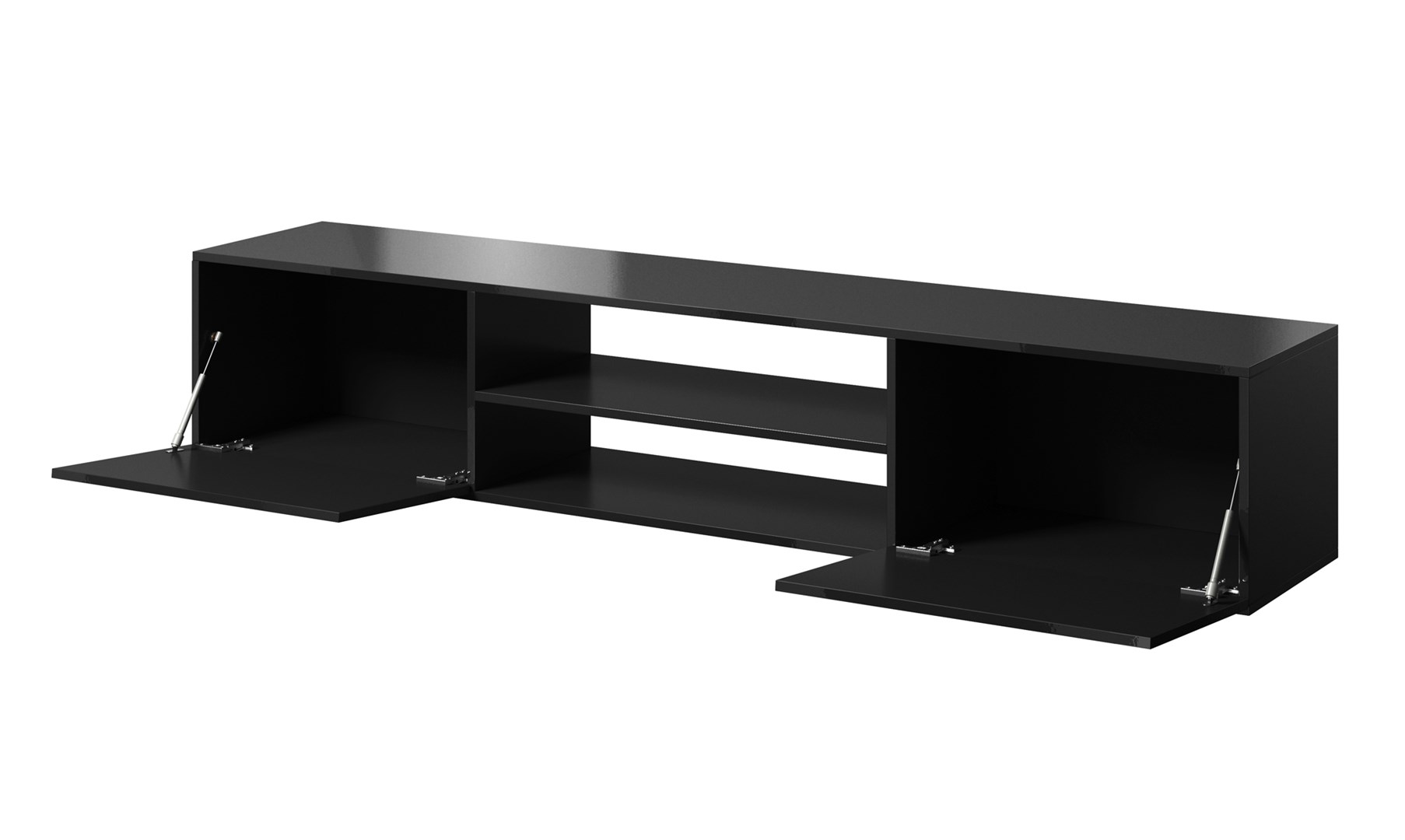 RTV cabinet SLIDE 200K 200x40x37 cm all in gloss black RTV cabinet SLIDE 200K 200x40x37 cm all in gloss black