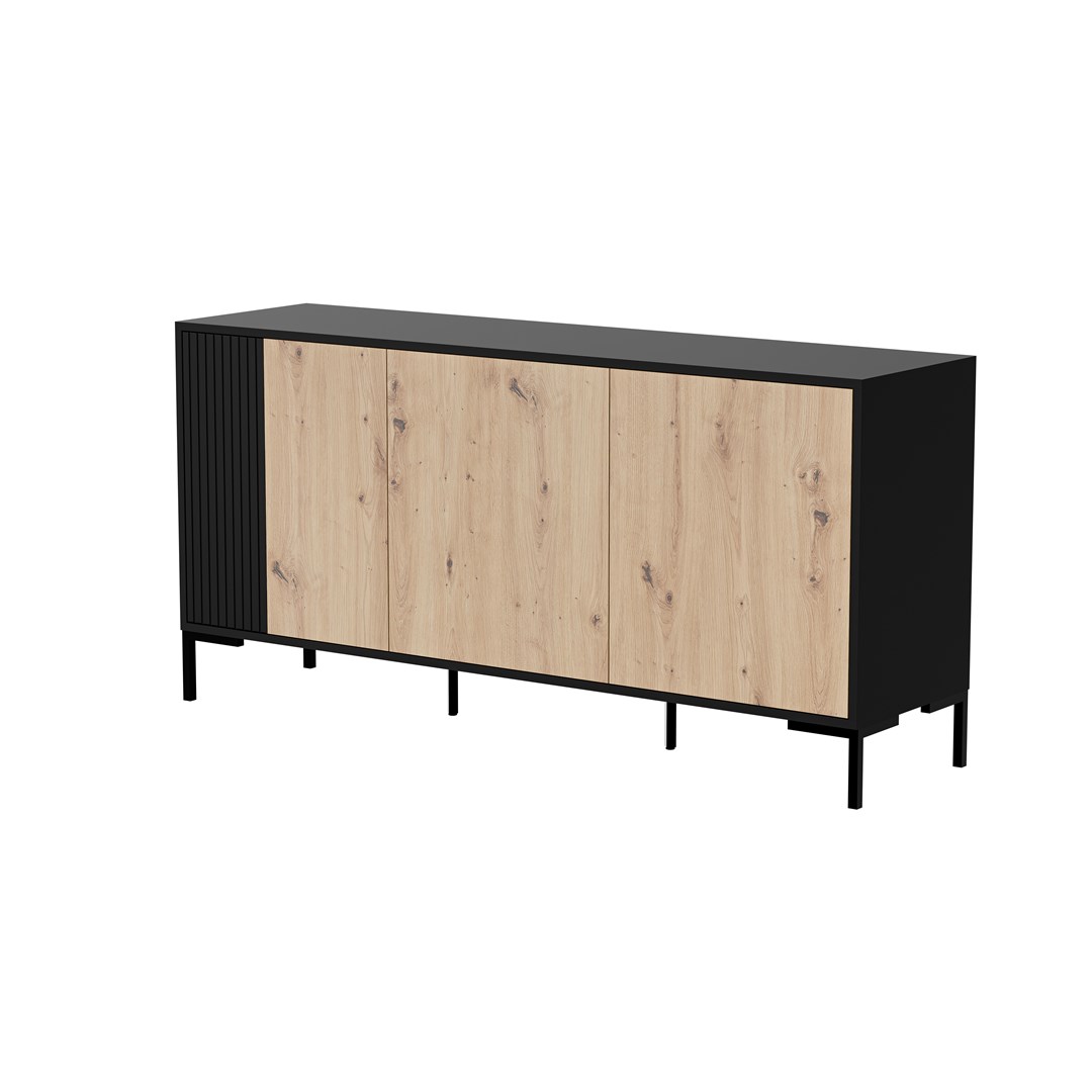Cama MERCI chest of drawers 151 x 40 x 74 cm black/artisan oak Cama MERCI chest of drawers 151 x 40 x 74 cm black/artisan oak