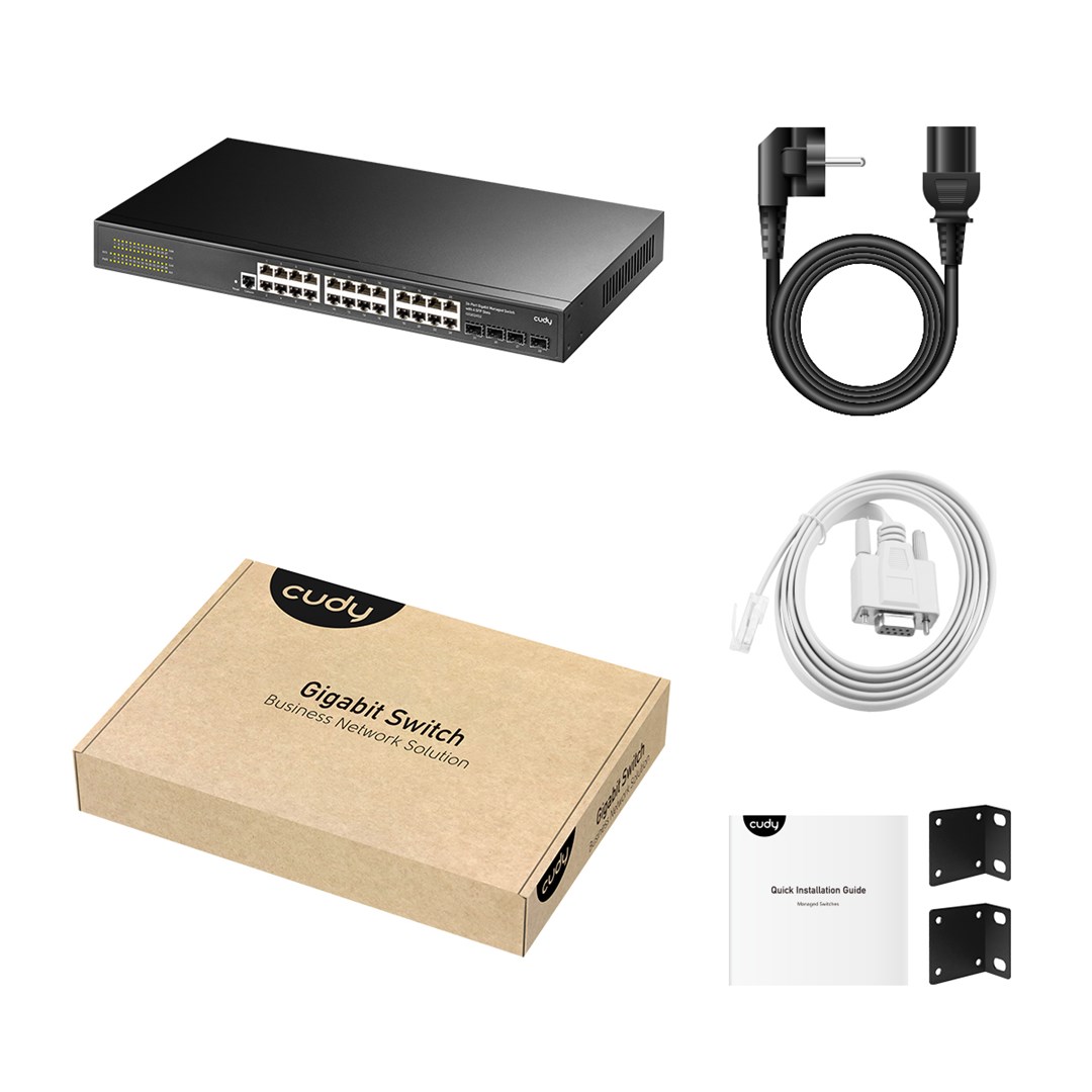 Cudy GS2024S2 network switch Managed L2/L3 Gigabit Ethernet (10/100/1000) 1U Black Cudy GS2024S2 network switch Managed L2/L3 Gigabit Ethernet (10/100/1000) 1U Black