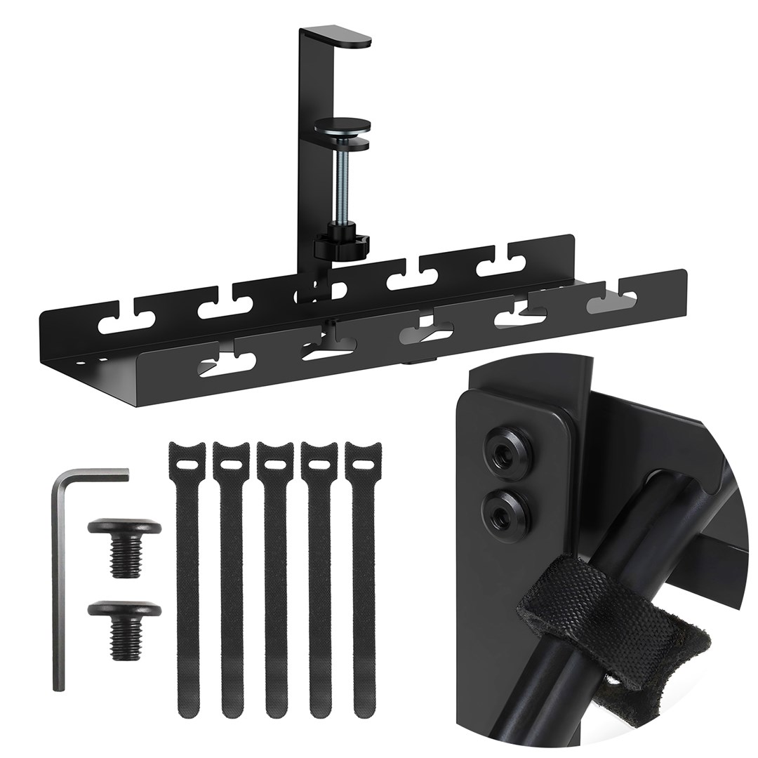 Maclean under-desk cable organizer, max load 5kg, black, MC-105 B Maclean under-desk cable organizer, max load 5kg, black, MC-105 B