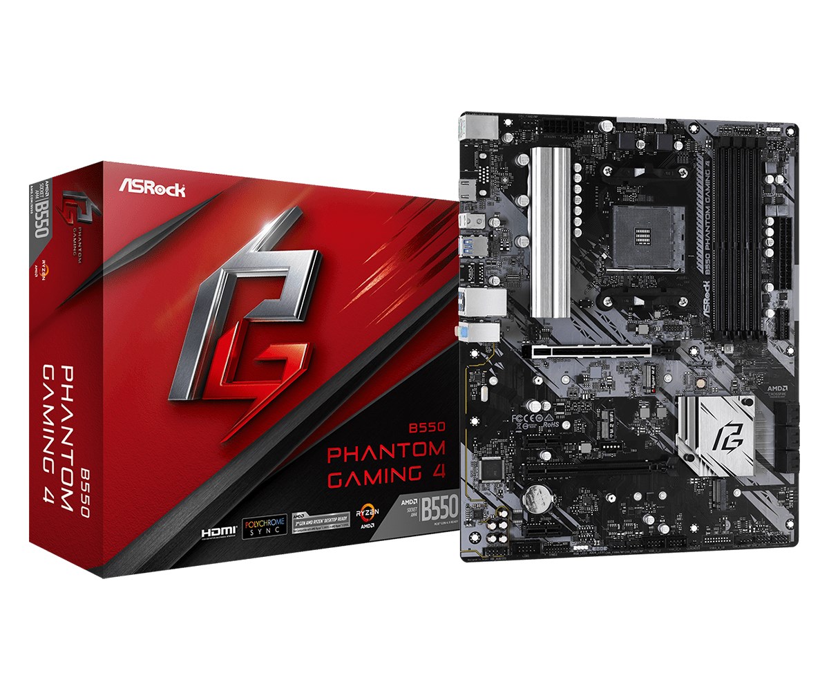 Asrock B550 Phantom Gaming 4 Socket AM4 ATX AMD B550 Asrock B550 Phantom Gaming 4 Socket AM4 ATX AMD B550