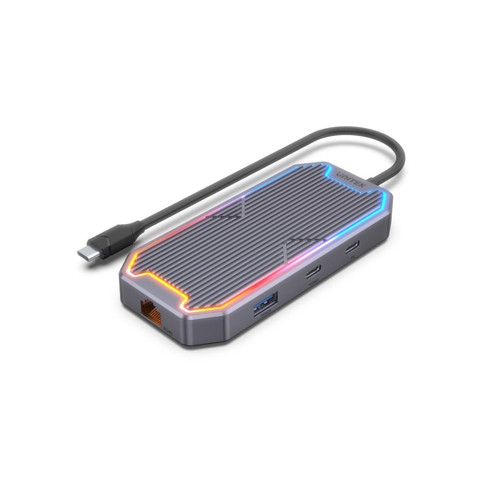 UNITEK uHUB S7+ Wired USB 3.2 Gen 2 (3.1 Gen 2) Type-C Grey UNITEK uHUB S7+ Wired USB 3.2 Gen 2 (3.1 Gen 2) Type-C Grey
