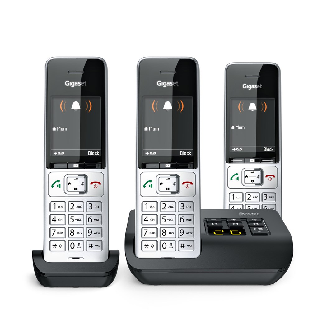 Gigaset COMFORT 500A Trio Analog/DECT telephone Caller ID Black, Silver Gigaset COMFORT 500A Trio Analog/DECT telephone Caller ID Black, Silver