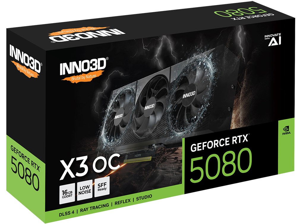Inno3D GeForce RTX 5080 X3 OS NVIDIA 16 GB GDDR7 Inno3D GeForce RTX 5080 X3 OS NVIDIA 16 GB GDDR7