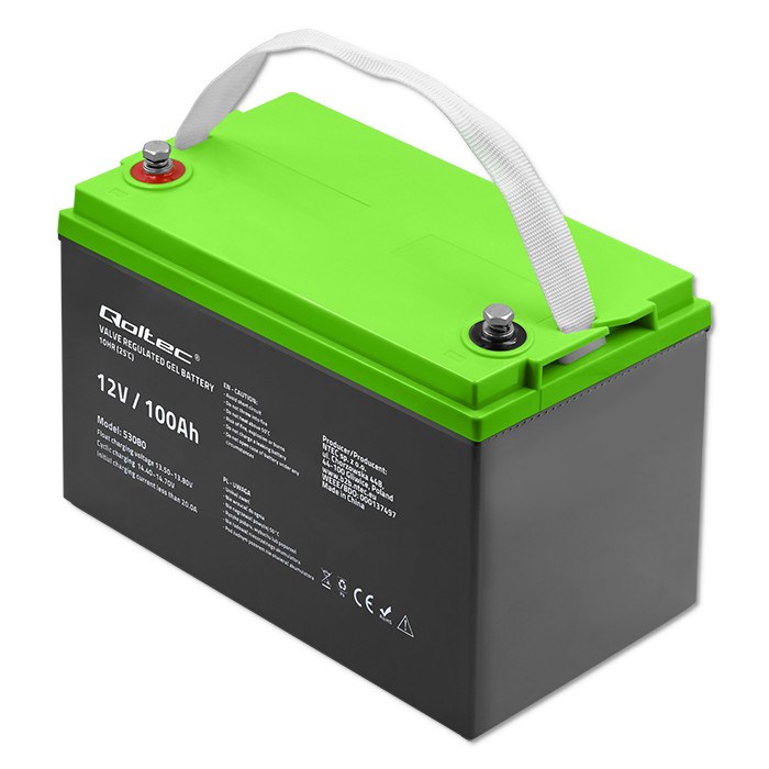 Qoltec 53080 Gel battery | 12V | 100AH Qoltec 53080 Gel battery | 12V | 100AH