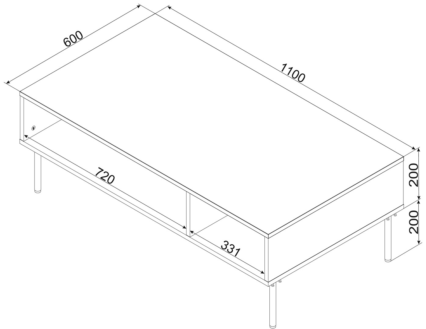 PALAZZO BIS table/latrine 110x60x40 white matte PALAZZO BIS table/latrine 110x60x40 white matte