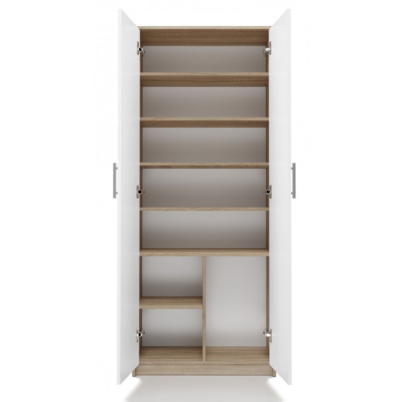 Filing cabinet OLIV 2D 74x35x180 cm, Sonoma/White Filing cabinet OLIV 2D 74x35x180 cm, Sonoma/White