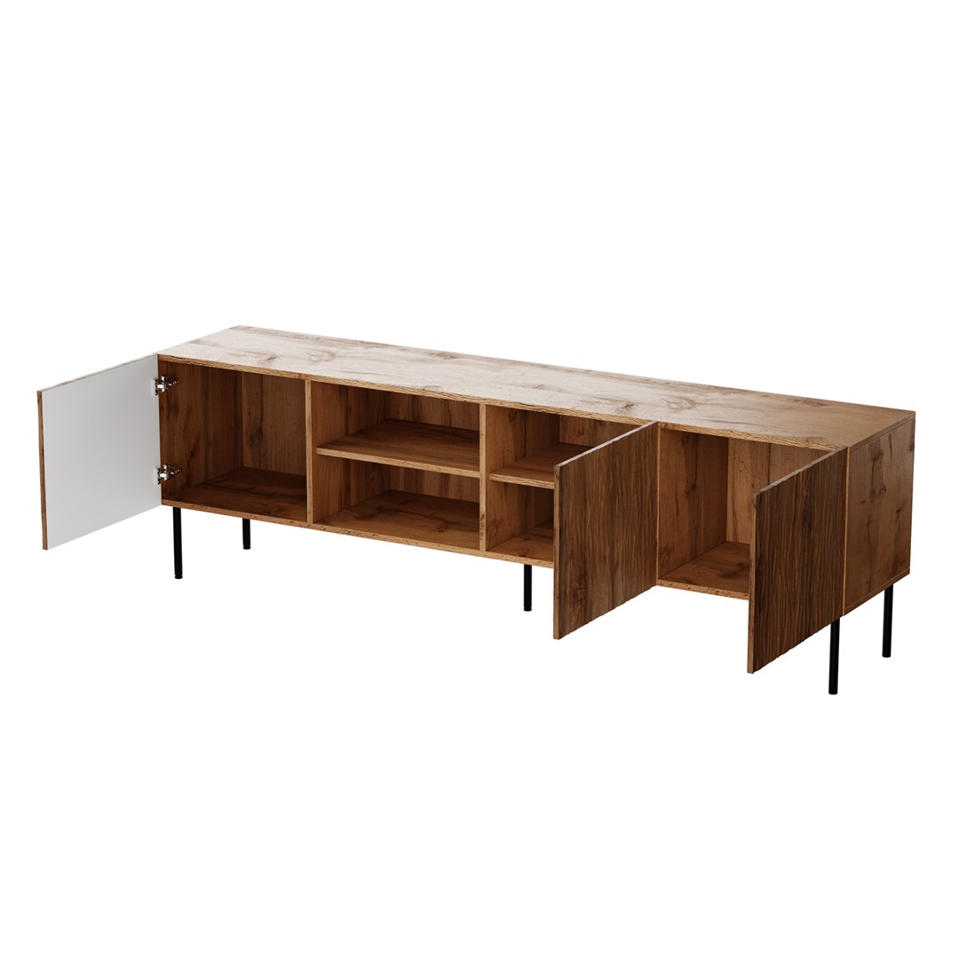 RTV JUNGLE cabinet 190x40.5x59.5 oak wotan + black legs RTV JUNGLE cabinet 190x40.5x59.5 oak wotan + black legs