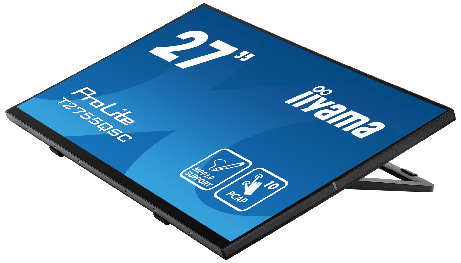 iiyama ProLite 27” Optical Bonded PCAP 10pt IPS Touchscreen monitor with edge-to-edge glass, active stylus support (MPP 2.0), anti-fingerprint coating and a flexible stand iiyama ProLite 27” Optical Bonded PCAP 10pt IPS Touchscreen monitor with edge-to-edge glass, active stylus support (MPP 2.0), anti-fingerprint coating and a flexible stand