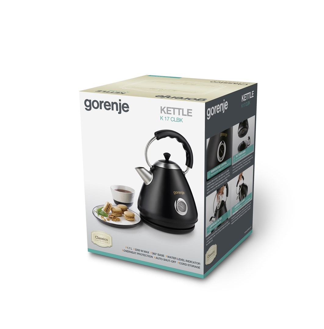 Gorenje K17CLBK electric kettle 1.7 L 2200 W Black Gorenje K17CLBK electric kettle 1.7 L 2200 W Black