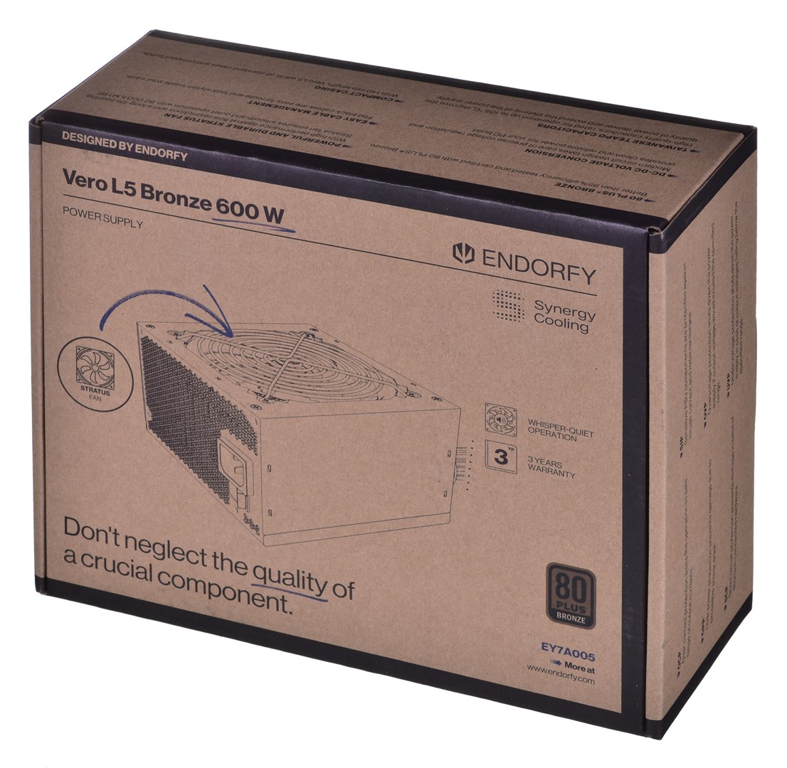 ENDORFY Vero L5 Bronze 600W power supply unit 24-pin ATX ATX Black ENDORFY Vero L5 Bronze 600W power supply unit 24-pin ATX ATX Black