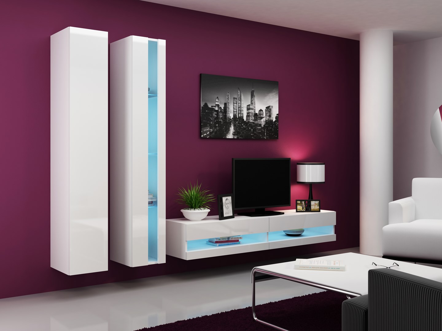 Cama Shelf unit VIGO NEW 180/40/30 white/white gloss Cama Shelf unit VIGO NEW 180/40/30 white/white gloss