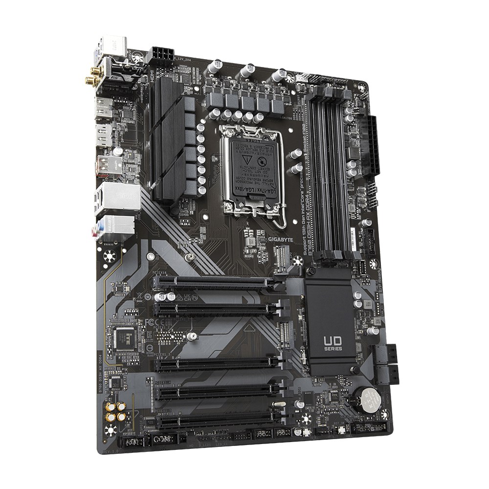 Gigabyte B760 DS3H AX DDR4 Motherboard - Supports Intel Core 14th CPUs, 8+2+1 Phases Digital VRM, up to 5333MHz DDR4 (OC), 2xPCIe 4.0 M.2, Wi-Fi 6E, GbE LAN, USB 3.2 Gen 2 Gigabyte B760 DS3H AX DDR4 Motherboard - Supports Intel Core 14th CPUs, 8+2+1 Phases Digital VRM, up to 5333MHz DDR4 (OC), 2xPCIe 4.0 M.2, Wi-Fi 6E, GbE LAN, USB 3.2 Gen 2