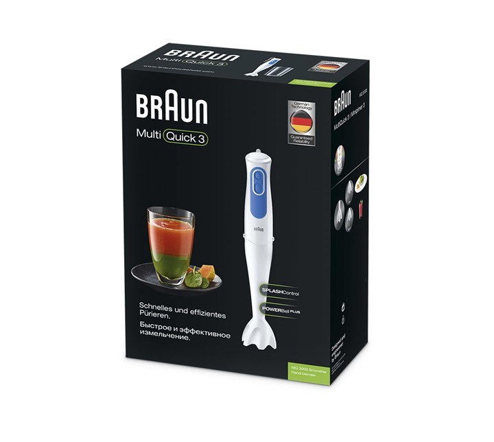 Braun MQ 3000 Smoothie 0.6 L Immersion blender 700 W Blue, White Braun MQ 3000 Smoothie 0.6 L Immersion blender 700 W Blue, White