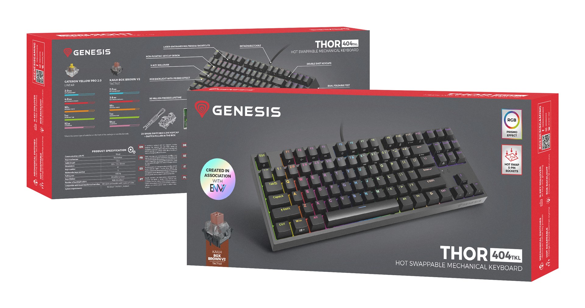 GENESIS Thor 404 TKL keyboard Gaming USB QWERTY US English Black GENESIS Thor 404 TKL keyboard Gaming USB QWERTY US English Black