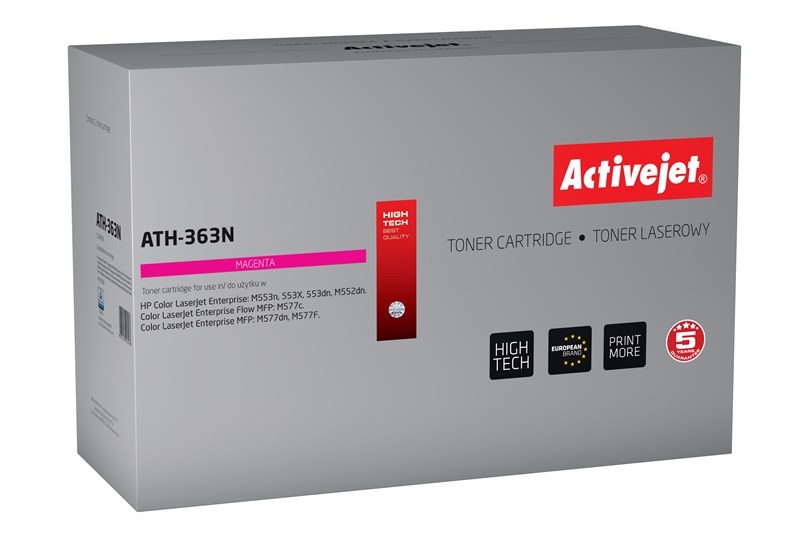 Activejet ATH-363N Toner (replacement for HP 508A HP508A CF363A; Supreme; 5000 pages; Magenta) Activejet ATH-363N Toner (replacement for HP 508A HP508A CF363A; Supreme; 5000 pages; Magenta)